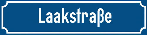 Straßenschild Laakstraße zum kostenlosen Download
