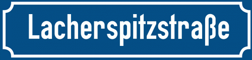 Straßenschild Lacherspitzstraße zum kostenlosen Download