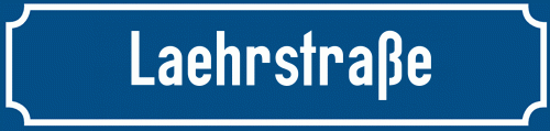 Straßenschild Laehrstraße