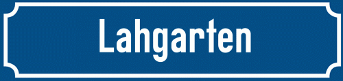 Straßenschild Lahgarten