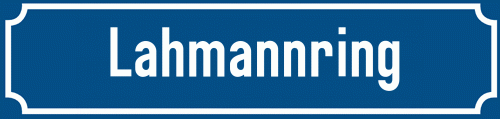 Straßenschild Lahmannring