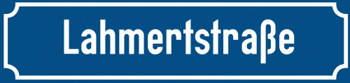 Straßenschild Lahmertstraße