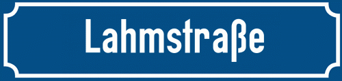 Straßenschild Lahmstraße