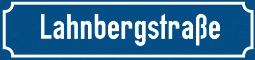 Straßenschild Lahnbergstraße zum kostenlosen Download