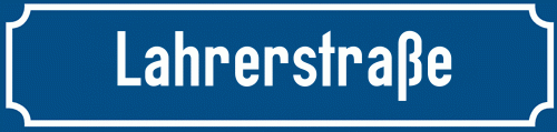 Straßenschild Lahrerstraße zum kostenlosen Download