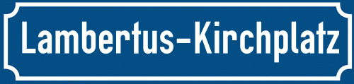 Straßenschild Lambertus-Kirchplatz