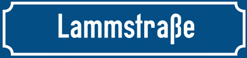 Straßenschild Lammstraße zum kostenlosen Download