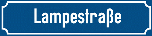 Straßenschild Lampestraße zum kostenlosen Download