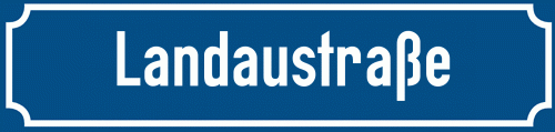 Straßenschild Landaustraße