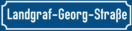 Straßenschild Landgraf-Georg-Straße
