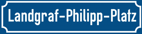 Straßenschild Landgraf-Philipp-Platz zum kostenlosen Download