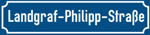 Straßenschild Landgraf-Philipp-Straße