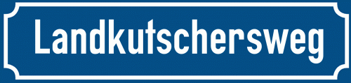 Straßenschild Landkutschersweg zum kostenlosen Download