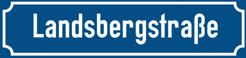 Straßenschild Landsbergstraße zum kostenlosen Download