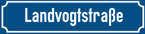 Straßenschild Landvogtstraße zum kostenlosen Download