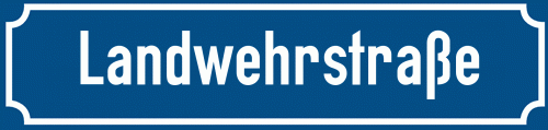 Straßenschild Landwehrstraße