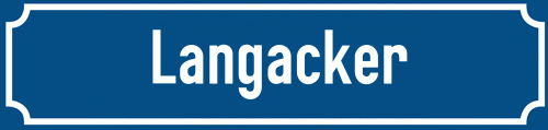 Straßenschild Langacker