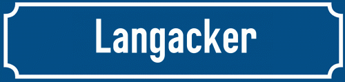 Straßenschild Langacker zum kostenlosen Download