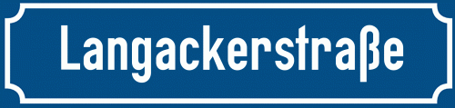 Straßenschild Langackerstraße zum kostenlosen Download