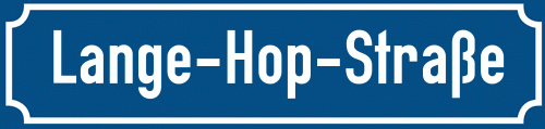Straßenschild Lange-Hop-Straße