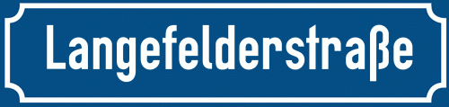 Straßenschild Langefelderstraße zum kostenlosen Download
