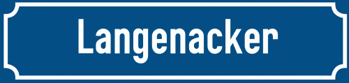Straßenschild Langenacker zum kostenlosen Download