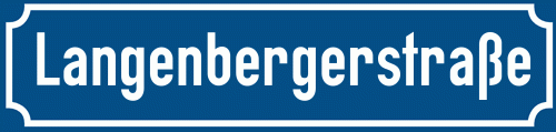 Straßenschild Langenbergerstraße zum kostenlosen Download