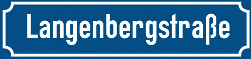 Straßenschild Langenbergstraße zum kostenlosen Download