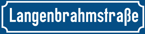 Straßenschild Langenbrahmstraße