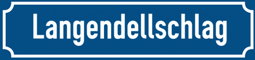 Straßenschild Langendellschlag zum kostenlosen Download