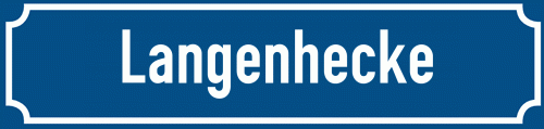 Straßenschild Langenhecke zum kostenlosen Download