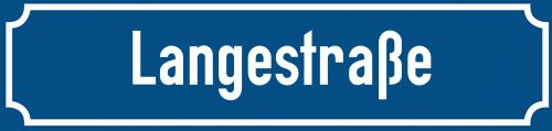 Straßenschild Langestraße