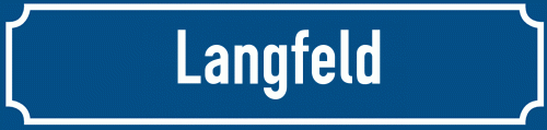 Straßenschild Langfeld