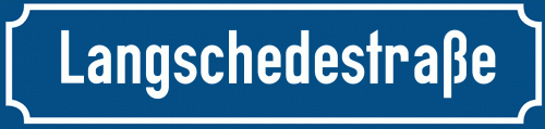 Straßenschild Langschedestraße