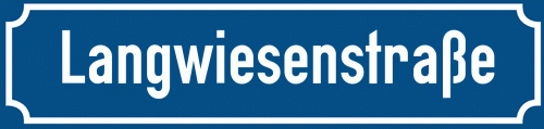 Straßenschild Langwiesenstraße