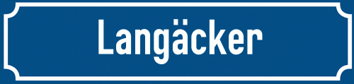 Straßenschild Langäcker zum kostenlosen Download