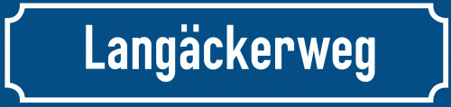 Straßenschild Langäckerweg zum kostenlosen Download