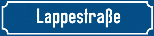 Straßenschild Lappestraße