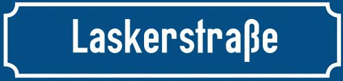 Straßenschild Laskerstraße