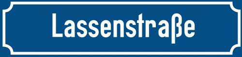 Straßenschild Lassenstraße