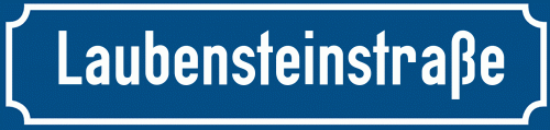 Straßenschild Laubensteinstraße zum kostenlosen Download
