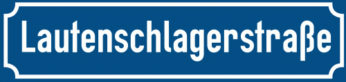Straßenschild Lautenschlagerstraße zum kostenlosen Download