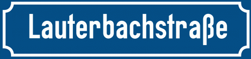 Straßenschild Lauterbachstraße zum kostenlosen Download