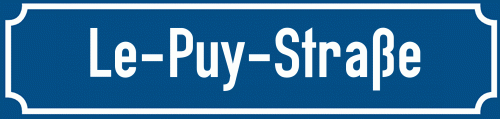 Straßenschild Le-Puy-Straße