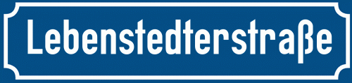 Straßenschild Lebenstedterstraße zum kostenlosen Download
