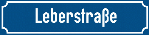 Straßenschild Leberstraße