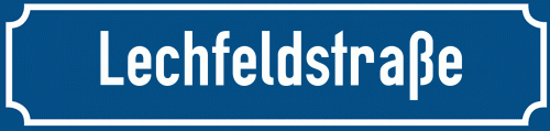 Straßenschild Lechfeldstraße zum kostenlosen Download
