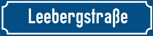Straßenschild Leebergstraße