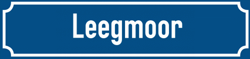 Straßenschild Leegmoor