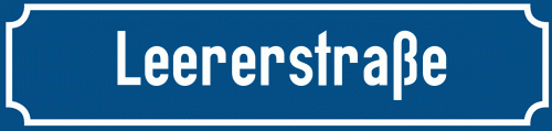 Straßenschild Leererstraße